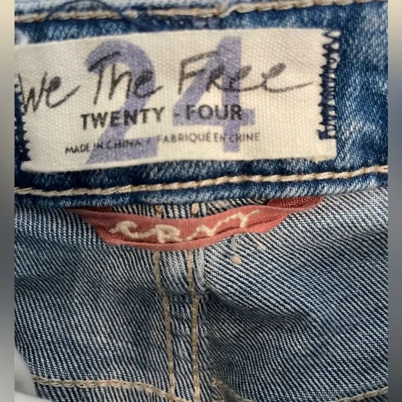 We The Free Vintage Denim Shorts Free People Size 24 - Picture 3 of 4
